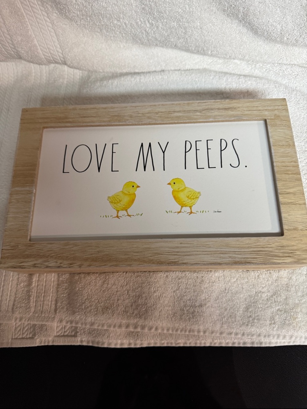 Rae Dunn Yellow Chick "Love My Peeps" Wall Art
